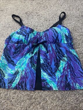 Beach Native Tankini Top Purple Blue